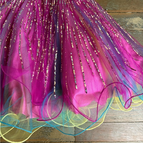 Terani Couture Strapless Sweatheart Colorful Sequined Formal Dress ~ Size 2 🧡🍄 - Picture 6 of 8